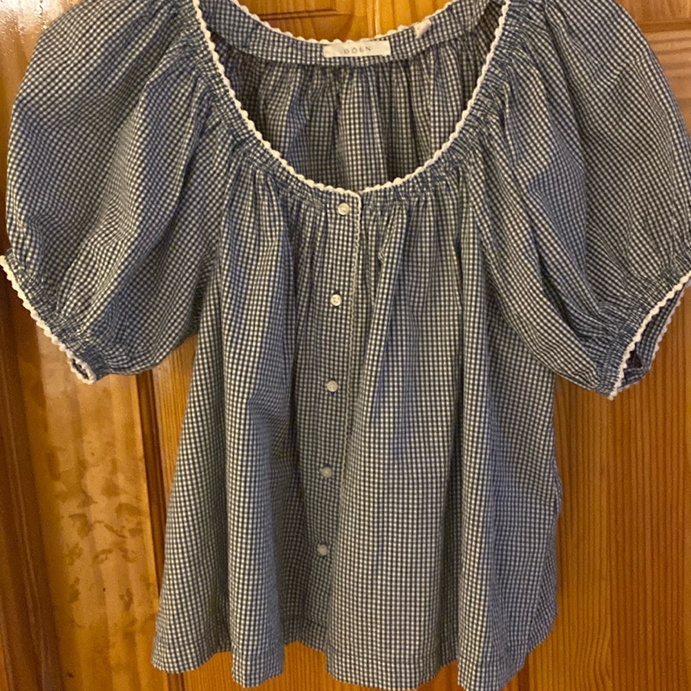 Doen Tennessee Top Blue Gingham XS